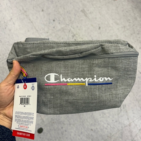 Champion Other - NWT Champion Gray Waist Bag with Rainbow Stripe Accent